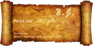 Mettler Jákó névjegykártya